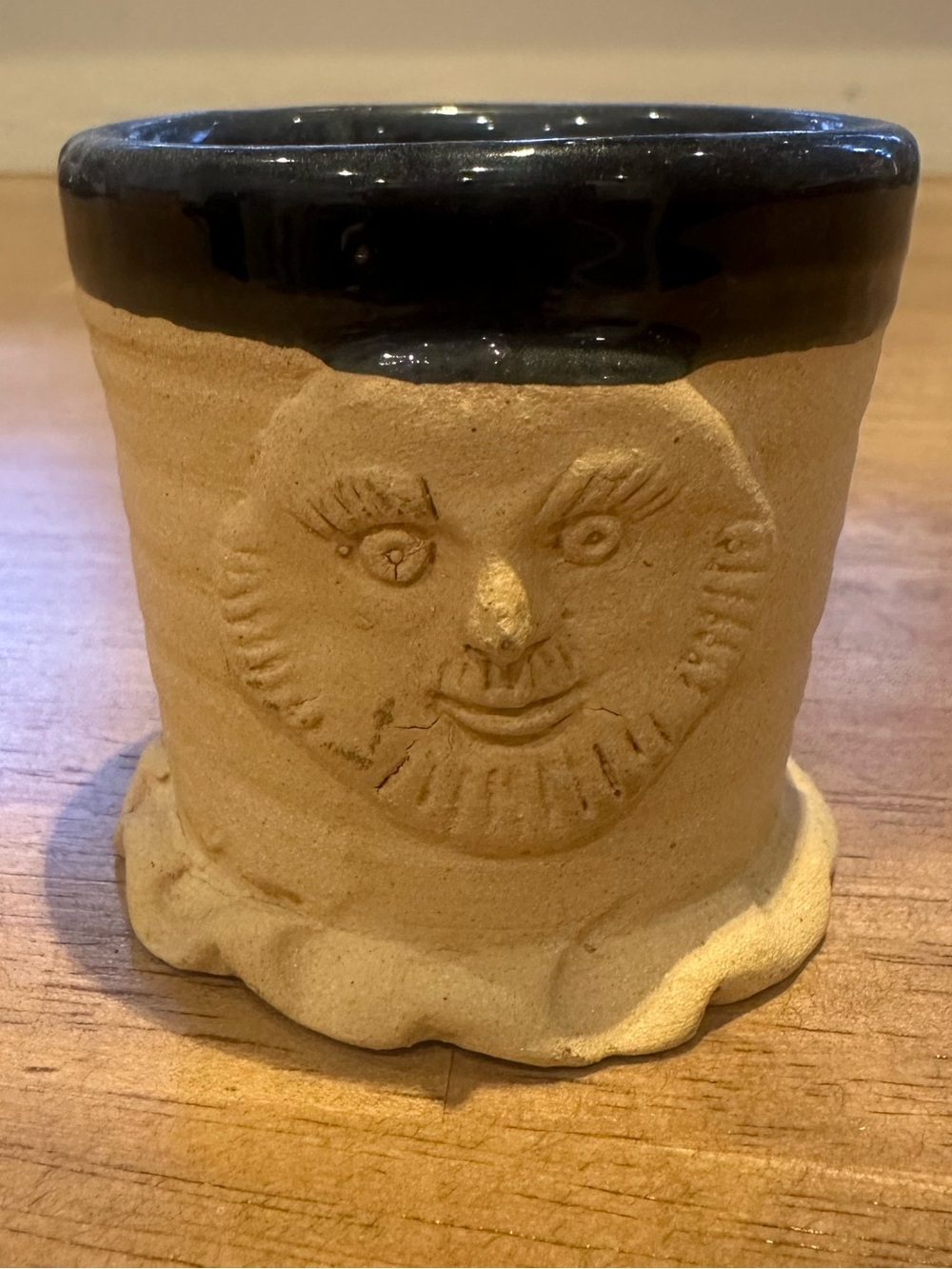 Vintage Whimsical Studio Pottery Ceramic Face Trinket Holder